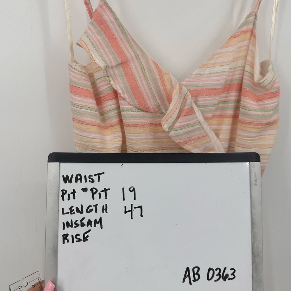 NSR Effie Striped Ruffled Wrap Midi Dress Multicolor Stripes XL | AB363 - Picture 10 of 10